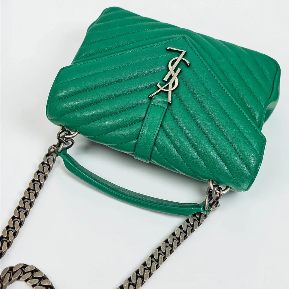 ✨️Authentic Saint Laurent College Medium In Quilted Leather - Picture 12 of 16